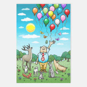 Luftballons und Geburtstage, das perfekte Paar! Geschenkpapier Set