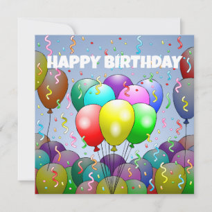 Luftballons und Konfetti Geburtstag Karte