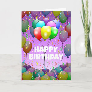 Luftballons und Konfetti Geburtstag Karte
