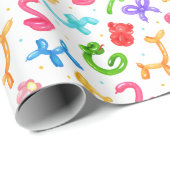 Luftballontiere Geschenkpapier, Geburtstagsgeschen Geschenkpapier (Rolleneckpunkt)