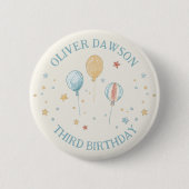 Luftballontraum Kindergeburtstags-Gast-Pin-Abzeich Button (Vorderseite)