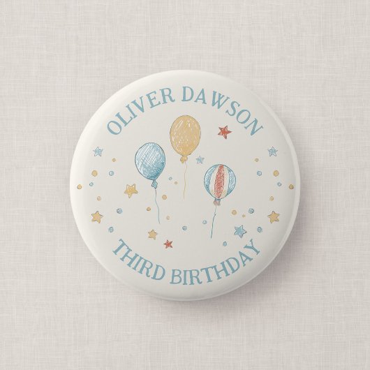Luftballontraum Kindergeburtstags-Gast-Pin-Abzeich Button