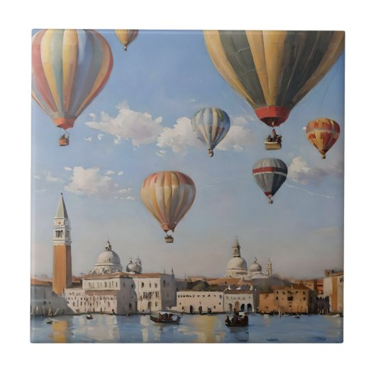 Luftballooning über venezianische Ölfarbe, Fliese (Vorderseite)
