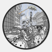 Luftbärenangriff! Runder Aufkleber (Vorderseite)