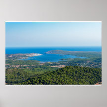 Luftbild auf Menorca vom Gipfel des Monte Toro