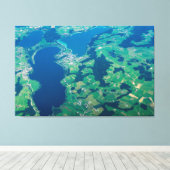 Luftbild Blaue plattierte Land Leinwand Kunst (Insitu (Holzboden))