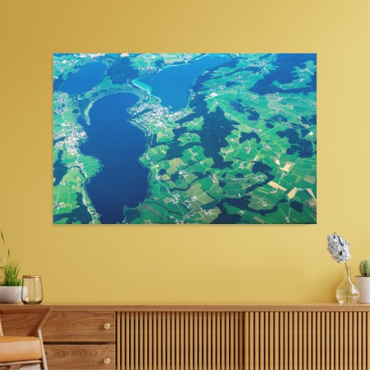 Luftbild Blaue plattierte Land Leinwand Kunst (Insitu (Wohnzimmer))