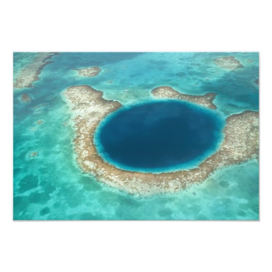 Luftbild Blue Hole, Segelboot verankert Fotodruck (Vorne)
