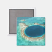 Luftbild Blue Hole, Segelboot verankert Magnet (Vorderseite/Rückseite)