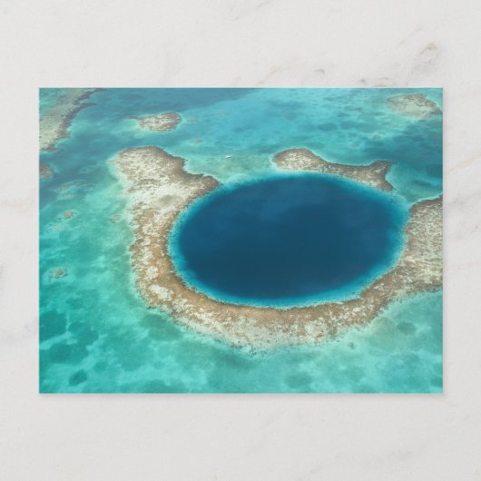 Luftbild Blue Hole, Segelboot verankert Postkarte (Vorderseite)