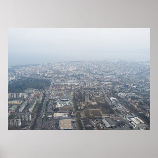 Luftbild Burgas City, Bulgarien Poster (Vorne)