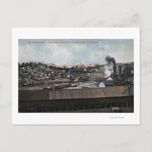 Luftbild der Bergbaumaschine und der Stadt Postkarte (Vorderseite)