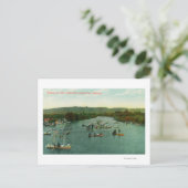 Luftbild der Boote auf dem Watsonville-See Postkarte (Stehend Vorderseite)