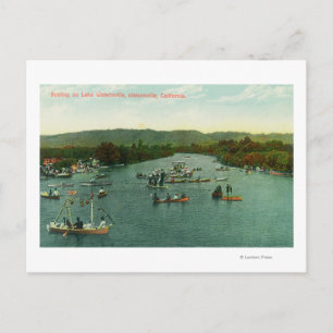 Luftbild der Boote auf dem Watsonville-See Postkarte