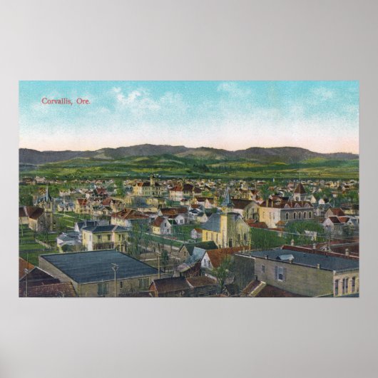 Luftbild der CityCorvallis, OR Poster (Vorne)