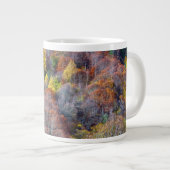 Luftbild der farbenfrohen Bäume des Herbstes Jumbo-Tasse (Vorderseite Rechts)