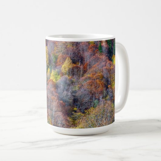 Luftbild der farbenfrohen Bäume des Herbstes Kaffeetasse (VorderseiteRechts)