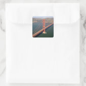 Luftbild der Golden Gate Bridge im 2. Quadratischer Aufkleber (Tasche)