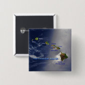 Luftbild der Hawaiianischen Inseln Button (Vorne & Hinten)