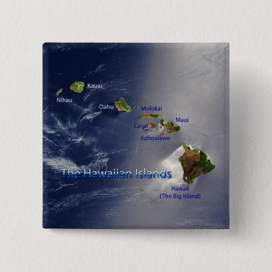 Luftbild der Hawaiianischen Inseln Button (Vorderseite)