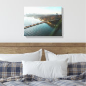 Luftbild der Insel mit Brücke Leinwanddruck (Insitu (Schlafzimmer))