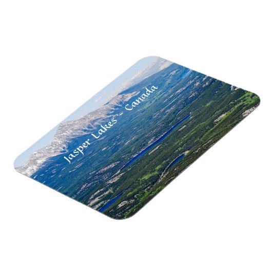 Luftbild der Jasperseen - Kanada Magnet (Linke Seite)