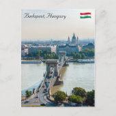 Luftbild der Kettenbrücke - Budapest, Ungarn Postkarte (Vorderseite)