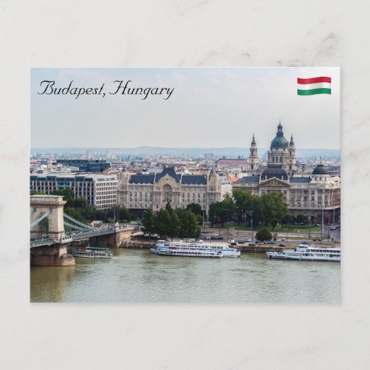 Luftbild der Kettenbrücke - Budapest, Ungarn Postkarte (Vorderseite)