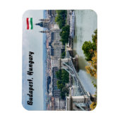 Luftbild der Kettenbrücke in Budapest, Ungarn Magnet (Vertikal)