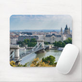 Luftbild der Kettenbrücke in Budapest, Ungarn Mousepad (Mit Mouse)