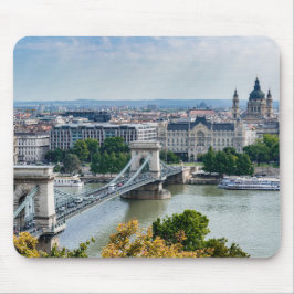 Luftbild der Kettenbrücke in Budapest, Ungarn Mousepad