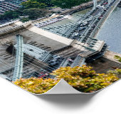 Luftbild der Kettenbrücke in Budapest, Ungarn Poster (Ecke)