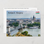 Luftbild der Kettenbrücke in Budapest, Ungarn Postkarte<br><div class="desc">Budapest,  Ungarn - Luftbild der Széchenyi Kettenbrücke mit Akademie der Wissenschaften und St. Stephans Basilika im Hintergrund - Budapest,  Ungarn</div>