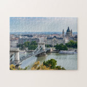 Luftbild der Kettenbrücke in Budapest, Ungarn Puzzle (Horizontal)