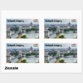 Luftbild der Kettenbrücke in Budapest, Ungarn Rechteckiger Aufkleber (Blatt)