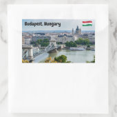 Luftbild der Kettenbrücke in Budapest, Ungarn Rechteckiger Aufkleber (Tasche)