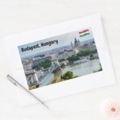 Luftbild der Kettenbrücke in Budapest, Ungarn Rechteckiger Aufkleber (Umschlag)