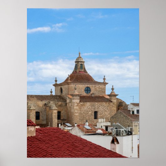 Luftbild der Kirche Carmen - Mahon, Menorca Poster (Vorne)