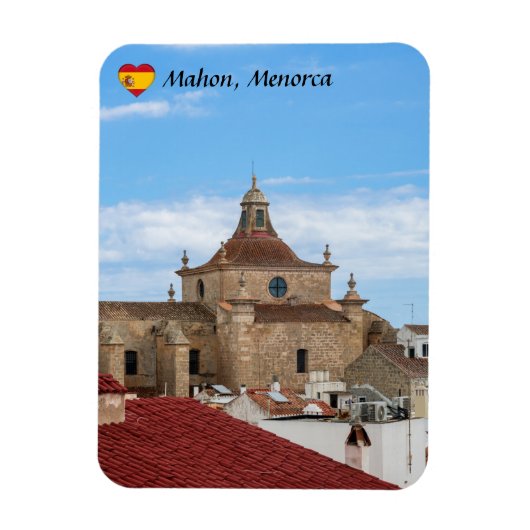 Luftbild der Kirche von Carmen - Mahon, Menorca Magnet (Vertikal)