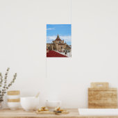 Luftbild der Kirche von Carmen - Mahon, Menorca Poster (Küche)