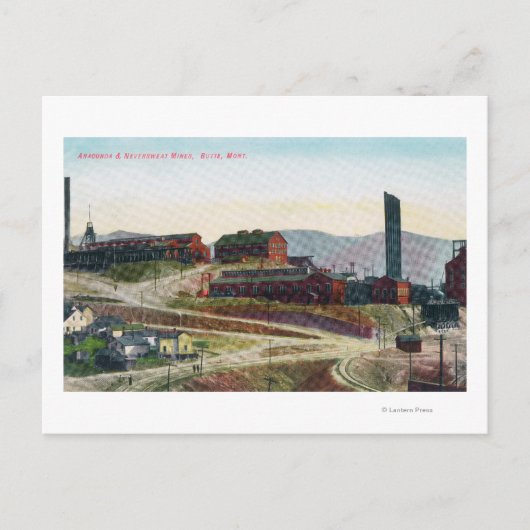Luftbild der Minen von Anaconda und Neversweat Postkarte (Vorderseite)