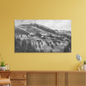 Luftbild der Ranch der Bergsicht Leinwanddruck (Insitu (Wohnzimmer))