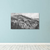 Luftbild der Ranch der Bergsicht Leinwanddruck (Insitu (Holzboden))