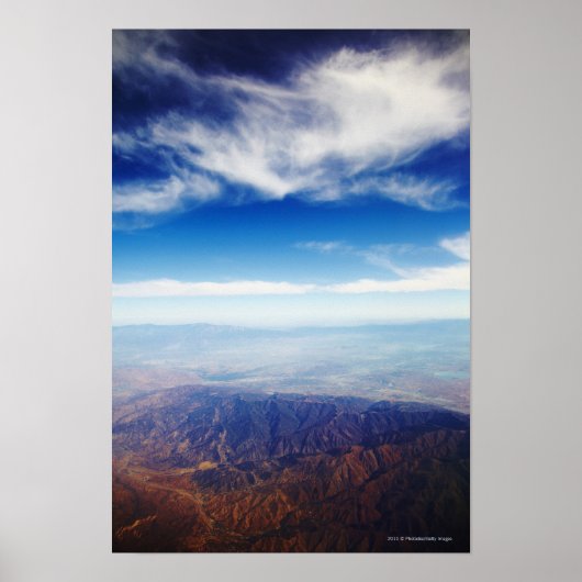Luftbild der roten braunen Berge Poster (Vorne)