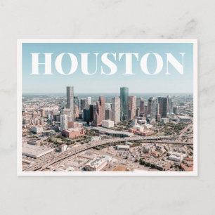 Luftbild der Skyline von Houston Texas Downtown-Fo Postkarte