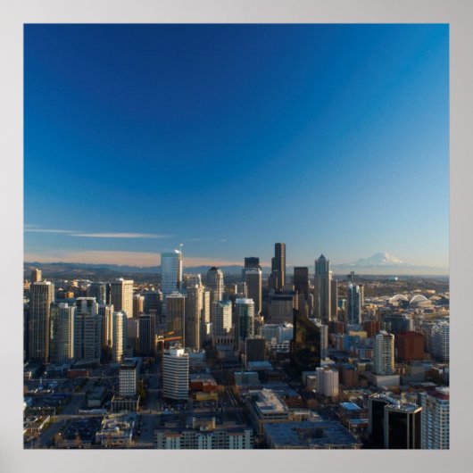 Luftbild der Skyline von Seattle Poster (Vorne)