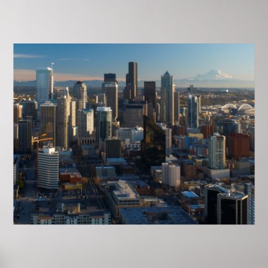Luftbild der Skyline von Seattle Poster (Vorne)
