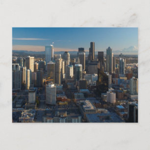 Luftbild der Skyline von Seattle Postkarte