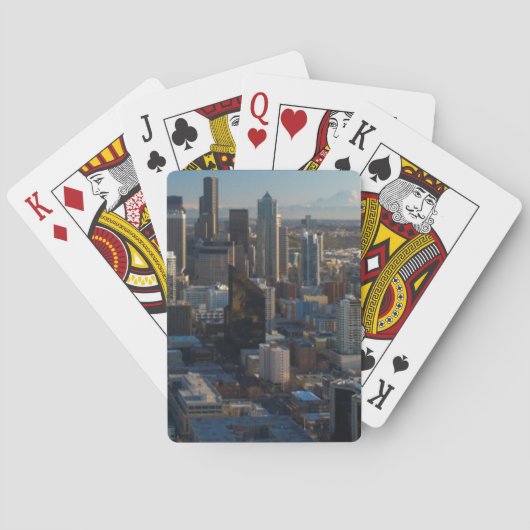 Luftbild der Skyline von Seattle Spielkarten (Rückseite)