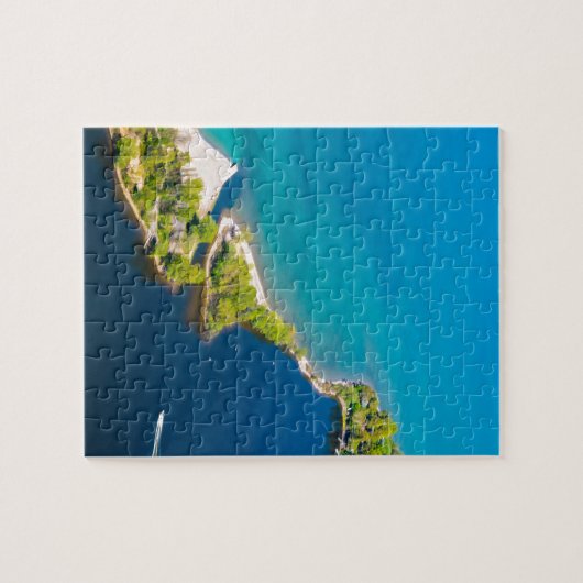 Luftbild der Sodus Bay und des Ontariosees Puzzle (Horizontal)